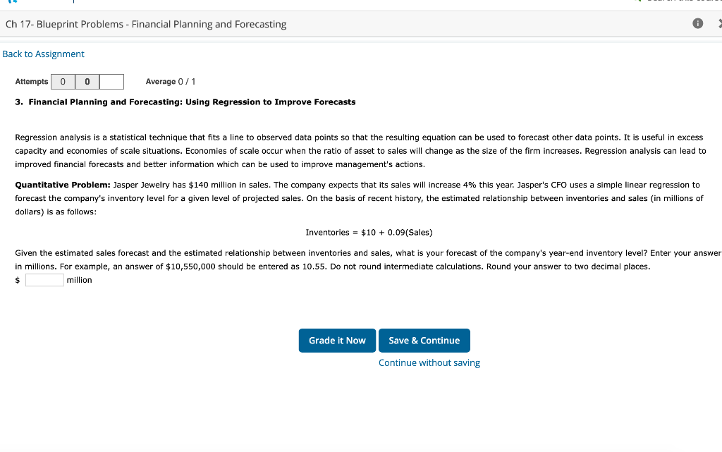 Ch 17- Blueprint Problems - Financial Planning and Forecasting Back to