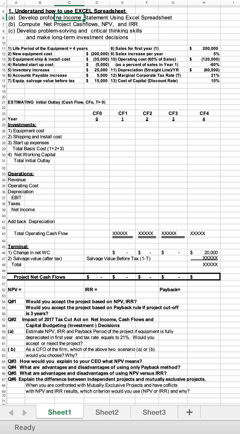 A D E F G H 9 $ $ 200,000 5%