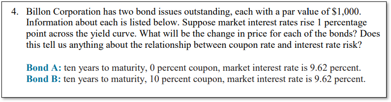 Hello, please show step-by-step solution. Don't use Excel please. Thanks 4. Billon