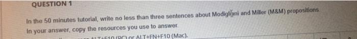  QUESTION 1 In the 50 minutes tutorial, write no less than
