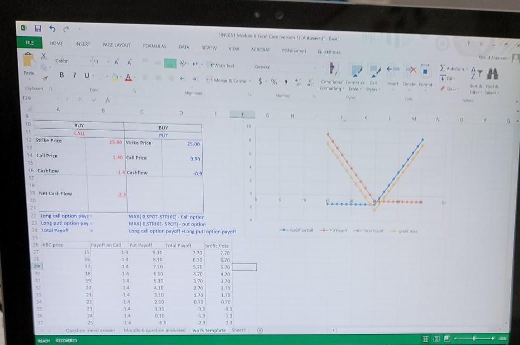 replicate the risk manageme H 1 1 Using the Module 6 spreadsheet
