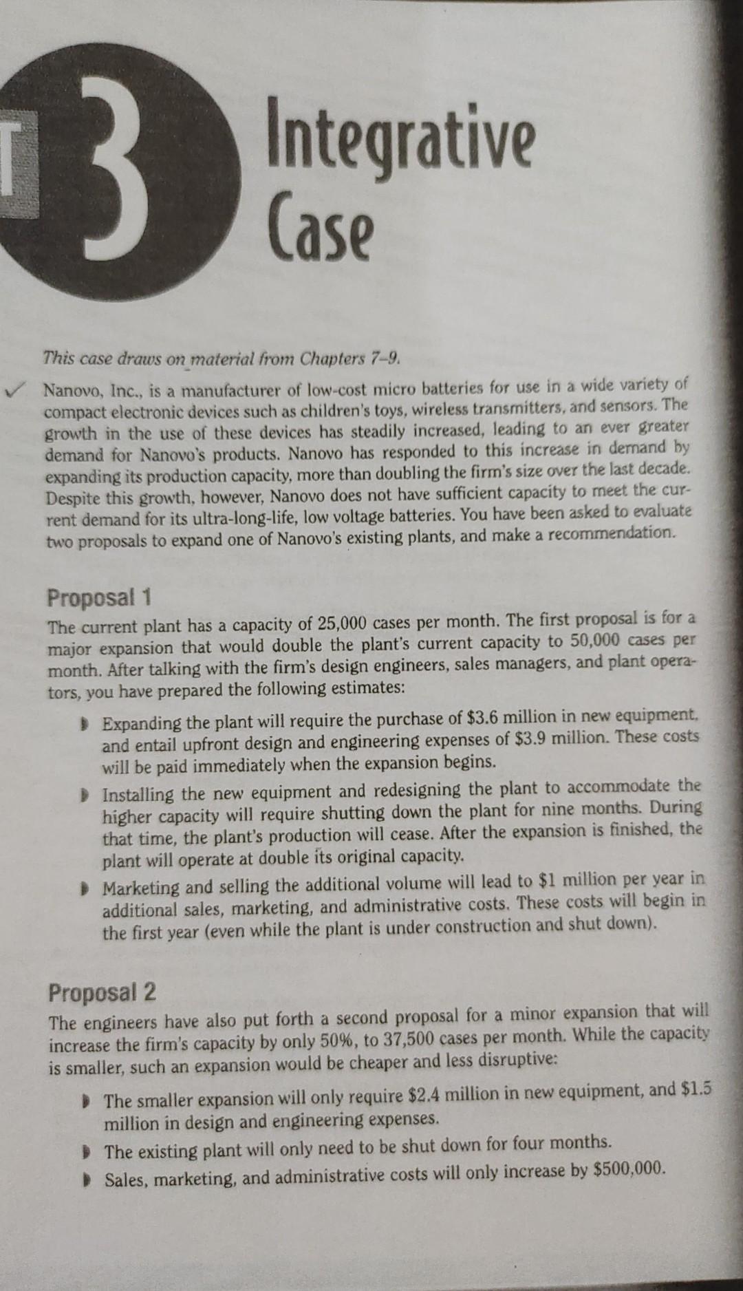  3 Integrative Case This case draws on material from Chapters 7-9.