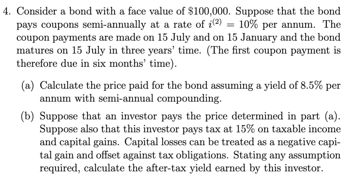 How to do question b,please write step by step, thanks 4. Consider