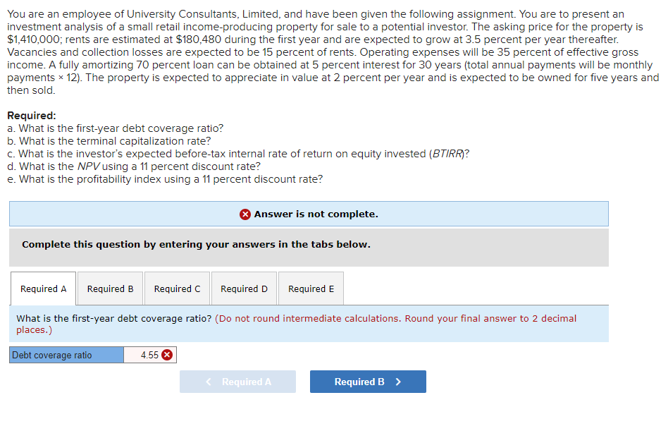 Please solve for all required boxes (A, B, C, D, E) and