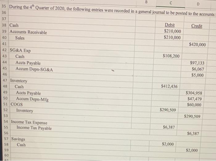 to complete the following section. I only need answers for the last