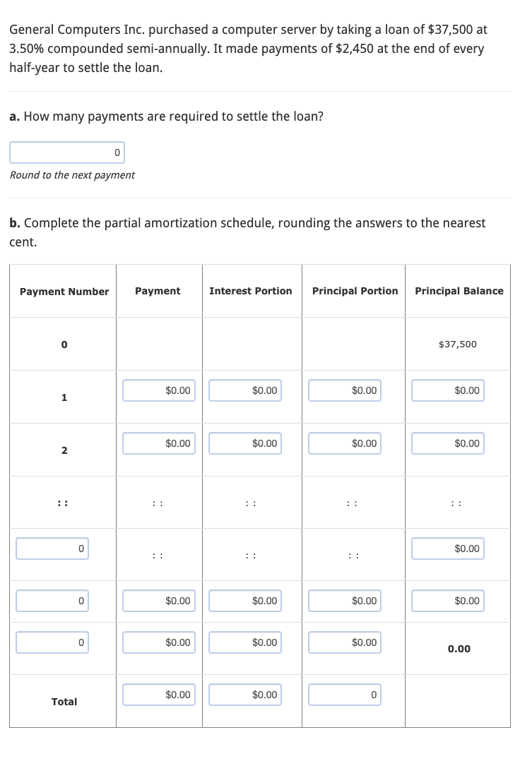  General Computers Inc. purchased a computer server by taking a loan
