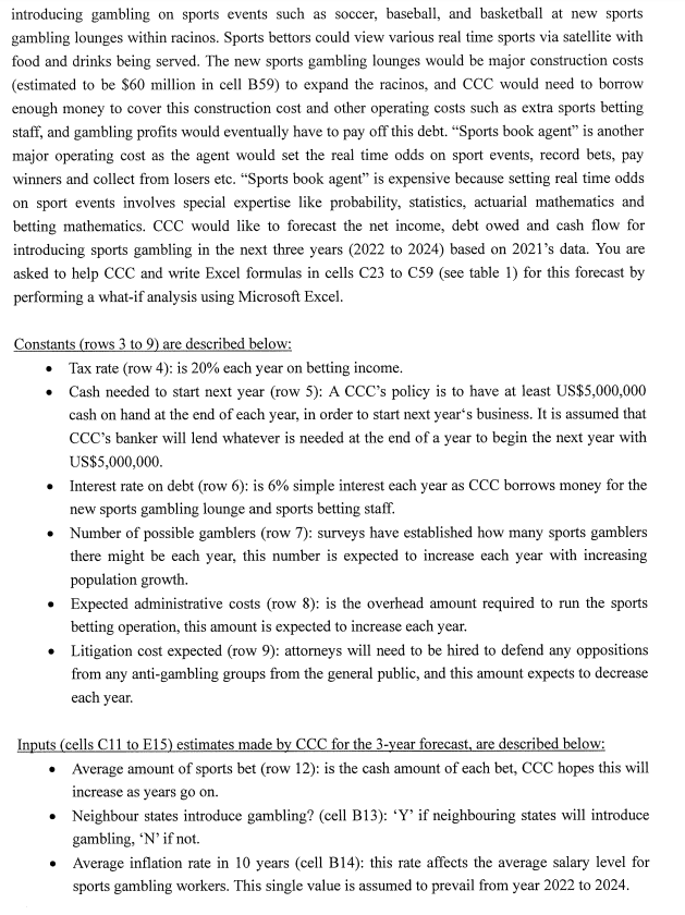 formula for each cell marked with "?" in column C such that