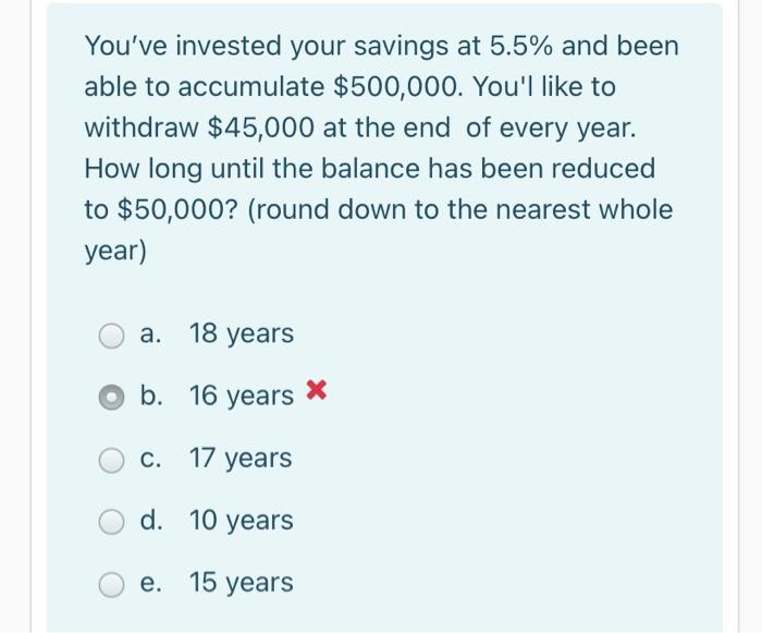 $500 per month for the next five years in a mutual fund