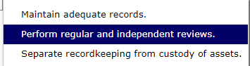 Required: 1. For each case, identify the principle(s) of internal control that