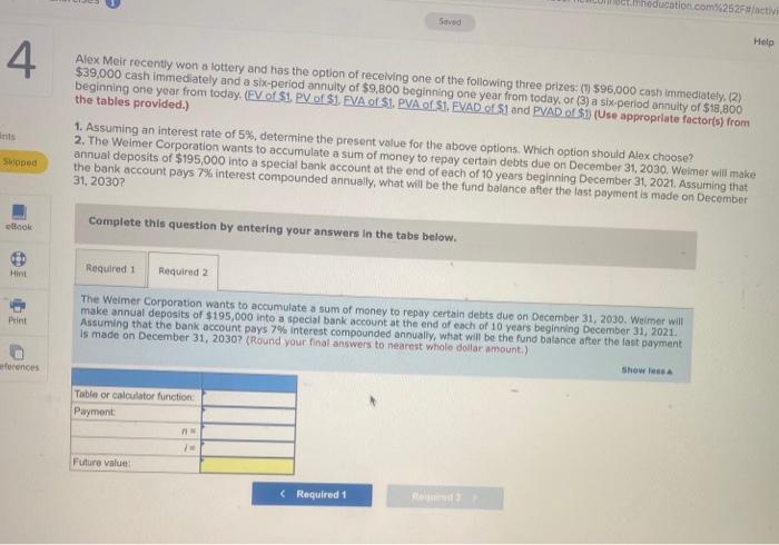 noninterest-bearing note requiring five annual payments of $29.000 on each December 31