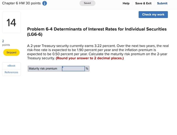  Chapter 6 HW 30 points Saved Help Save & Exit Submit