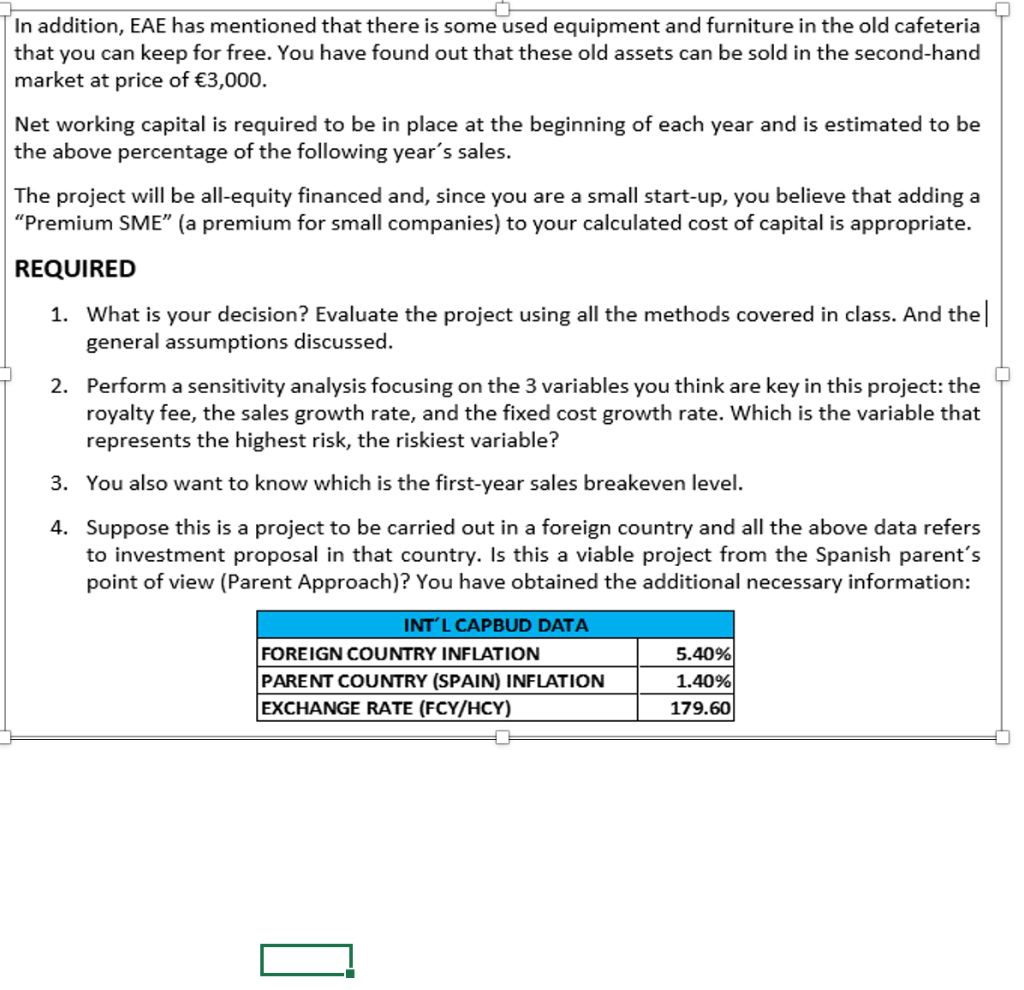 cafeteria and is requiring a concession fee of 20,000 2 up-front and