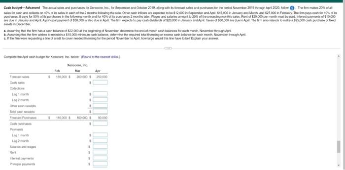 its purchases in the following month and for 40% of its purchase