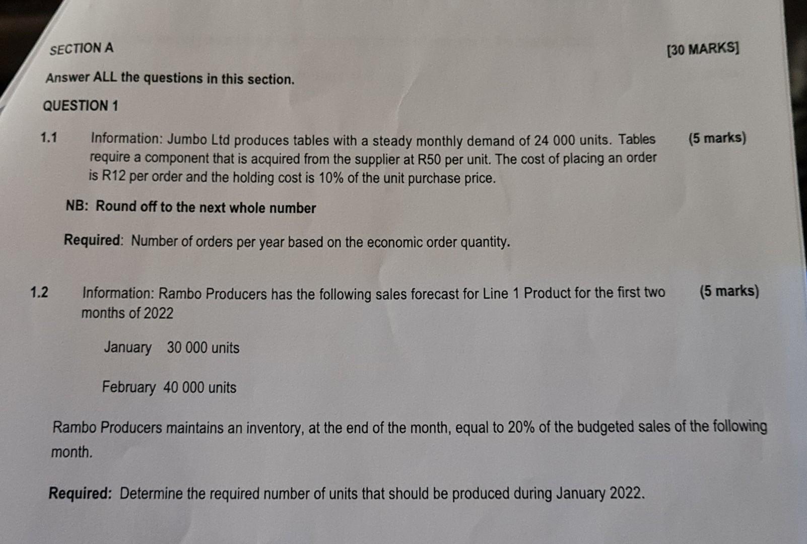  SECTION A [30 MARKS] Answer ALL the questions in this section.