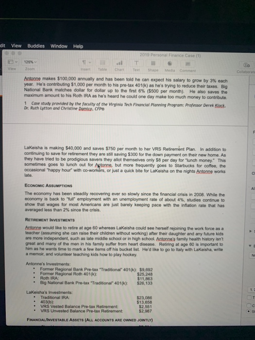 response to the russells View Buddies Window Help 19 Personal Finance Case