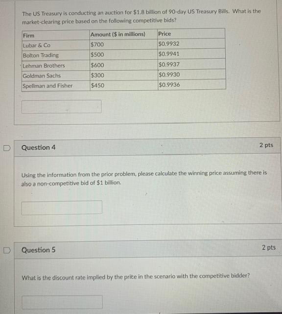 Please answer! Will rate! Thank you! The US Treasury is conducting an