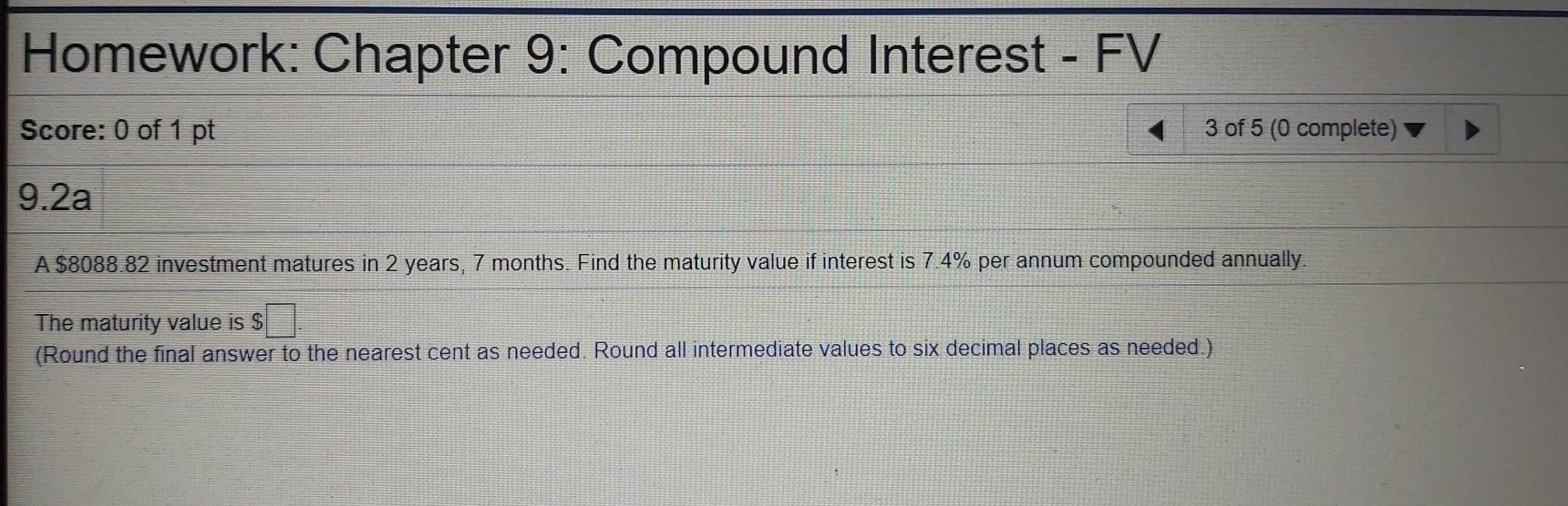 the maturity value of a 1-year term deposit of $7524.97 at 3.5%