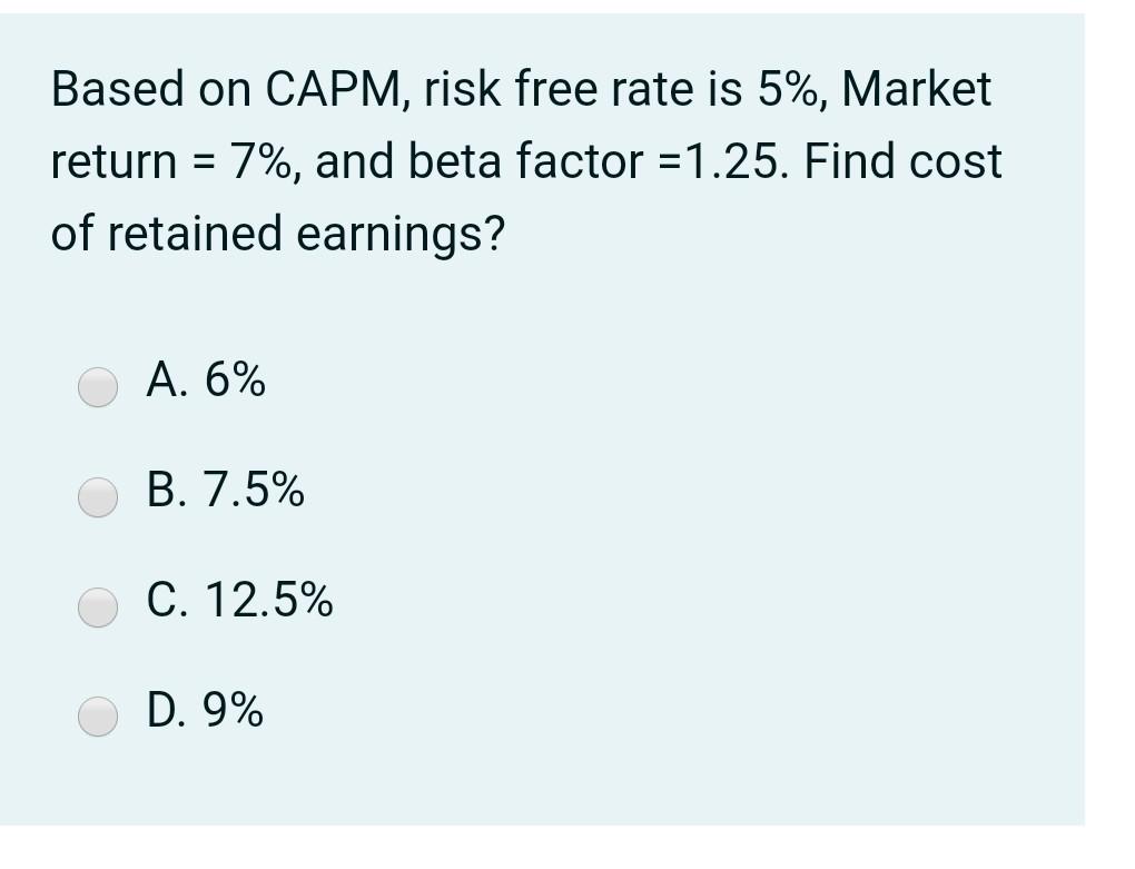 find the company WACC? a. 7% b. 7.5% c. 9% d. 10%