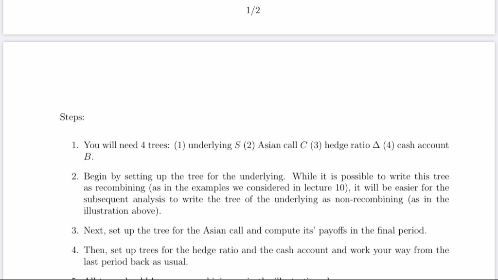 payoff of an Asian option is a function of the underlying's average