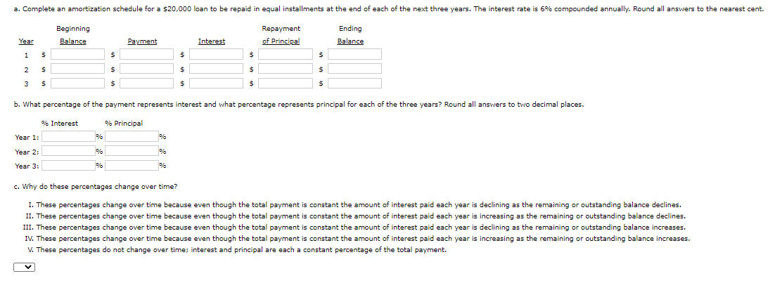Loan amount to be repaid (PV) Interest rate (1) 5 Length of