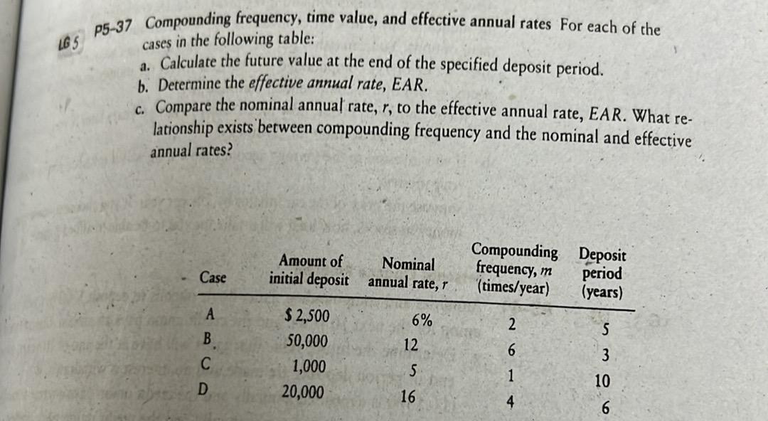 LG 5 P5-37 Compounding frequency, time value, and effective annual rates