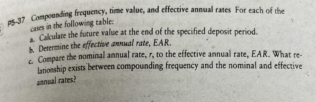 For each of the cases in the following table: a. Calculate the