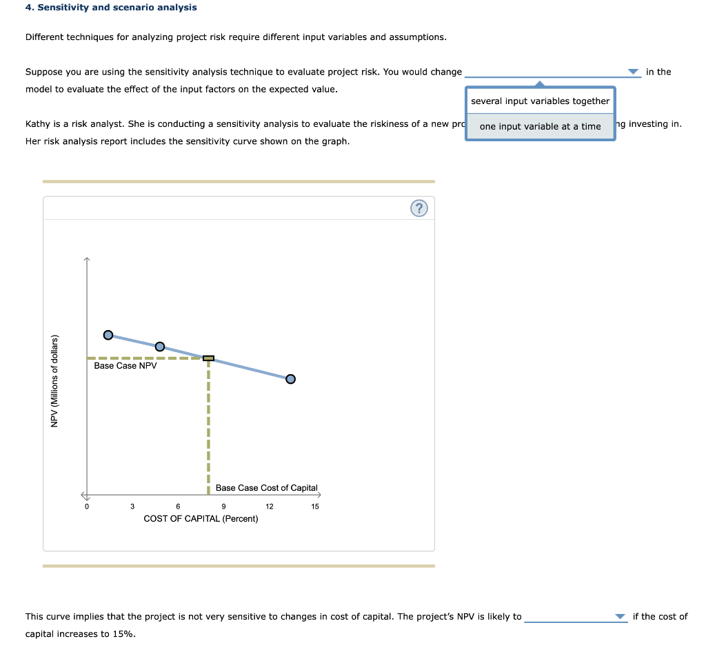 Different techniques for analyzing project risk require different input variables and