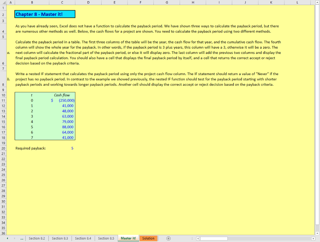 Master It! Excel Chapter 8 Question is in first image, please show