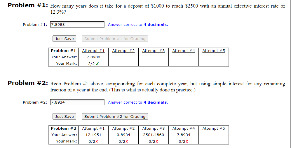  Problem #1: How many years does it take for a deposit