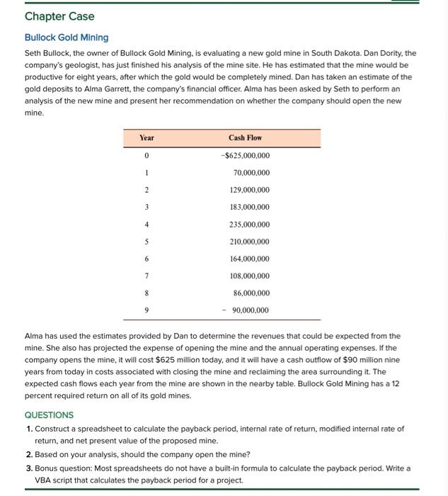 find PBP, NPV, IRR using the information provided, please do in excel