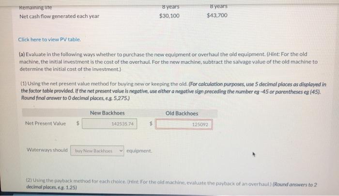 capital investments. The company chose its discount rate of 8% based on