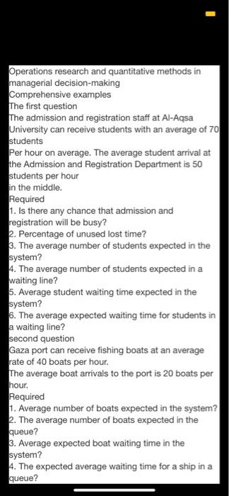  Operations research and quantitative methods in managerial decision-making Comprehensive examples The