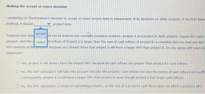budgeting project (project Beta) that will require an initial investment of $2,225,000.