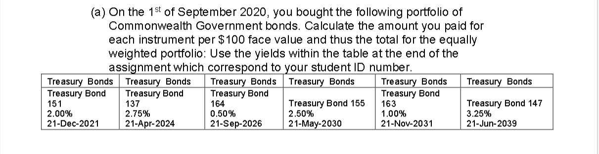 YIELD FOR BOND 151 = 1.868 YIELD FOR BOND 137 = 0.678