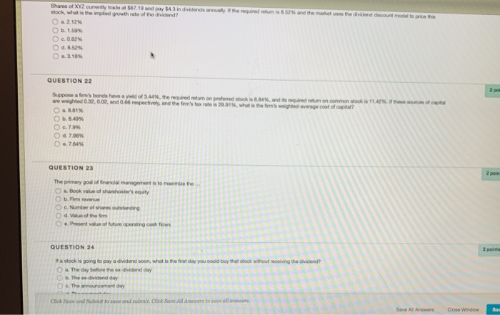 PLEASE ANSWER ALL and the matures the dividend discount model to see