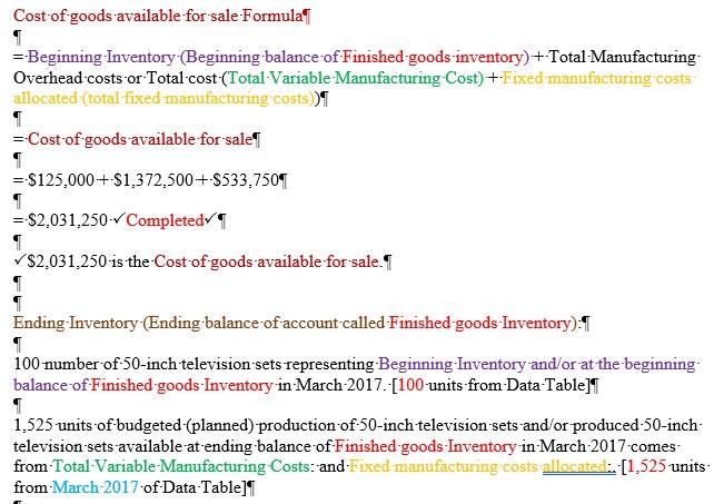 cost of goods sold in the month in which it occurs. The