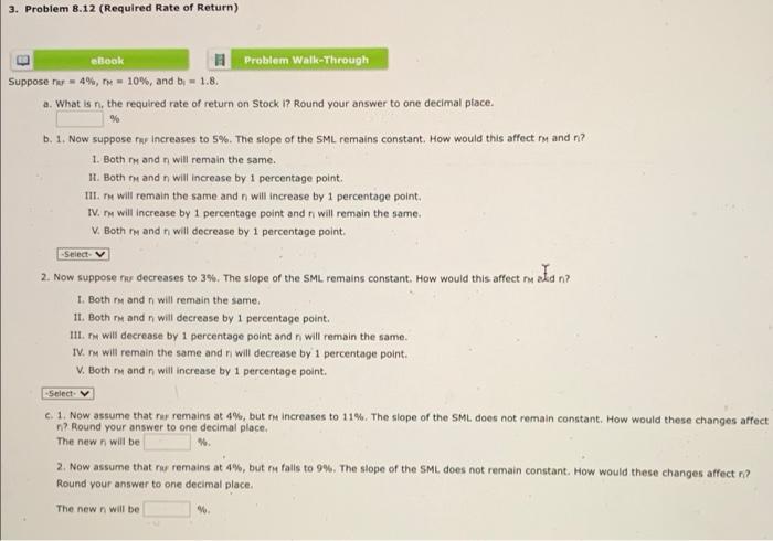 10, and What the required to return on Stock it and your