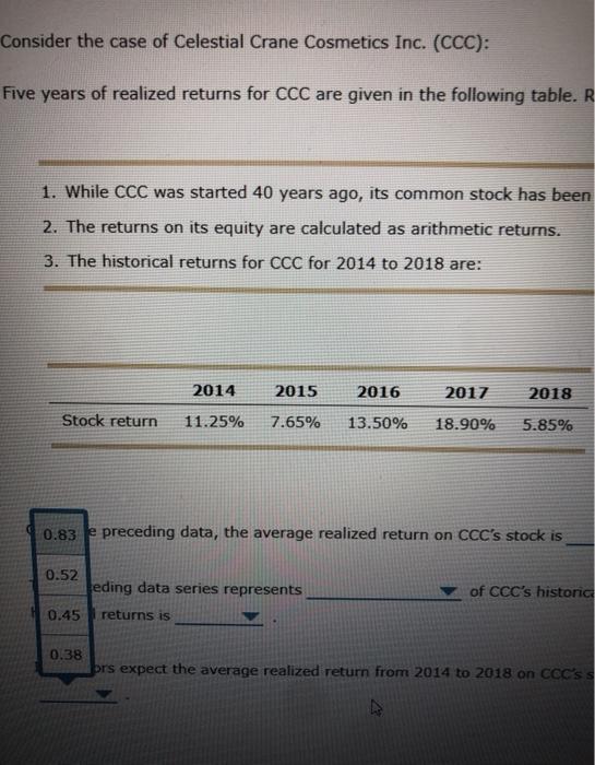 the case of Celestial Crane Cosmetics Inc. (CCC): Five years of realized