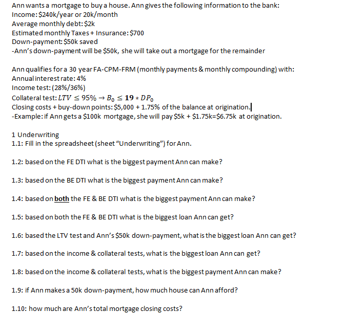 Need help . Thanks will like ur answer! Ann wants a