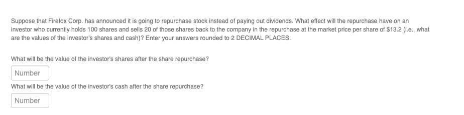 market value terms. There are 11,200 shares of stock outstanding. Market Value