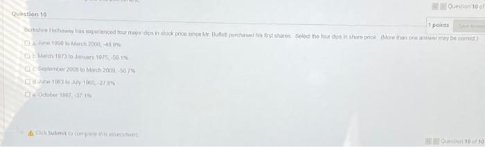  Qursion 10 of Question 10 1 points Beth Hay his perence