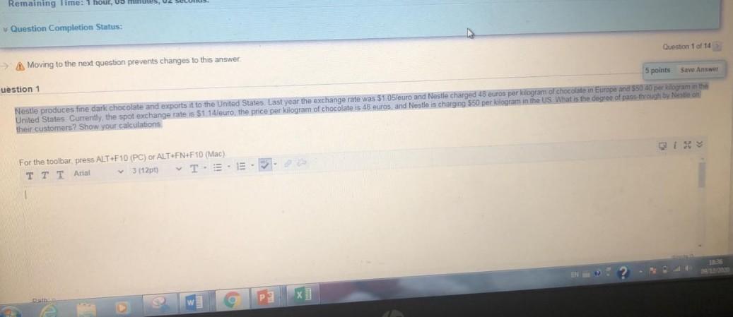 Remaining Time: 1 hout, US miles, 2 Question Completion Status: Question