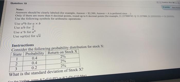  Question 19 Note: Answers should be clearly labeled (for example, Answer