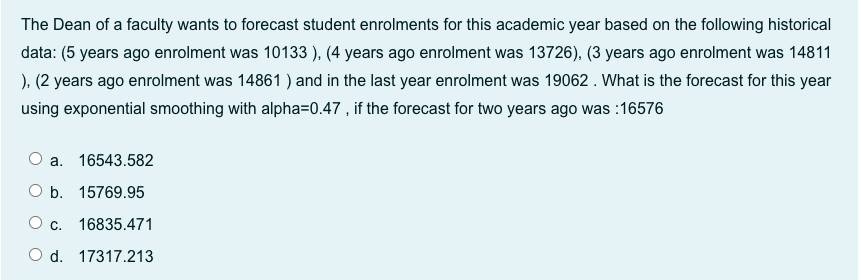  Please can you help me solve this question : The Dean