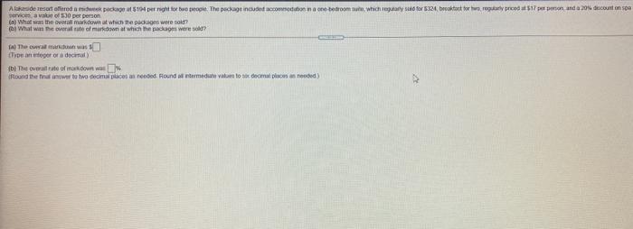 for two people. The package included accommodation in a one-bedroom suite, which