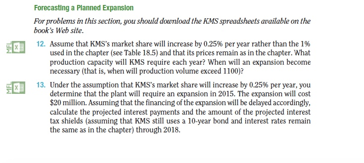  Forecasting a Planned Expansion For problems in this section, you should