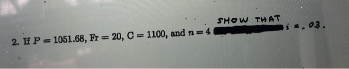  'find' "i" or show that with that information why i =