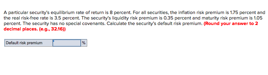Can you please answer the question below. thanks A particular security's equilibrium
