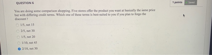 please help me understand why this is wrong and why 1/10 net