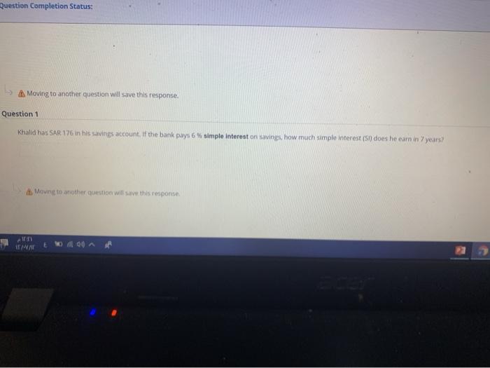  Question Completion Status: A Moving to another question will save this